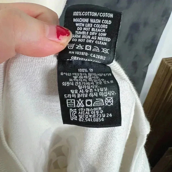 Obey Peace Justice Equality White Long Sleeved T Shirt Size M - Picture 7 of 7